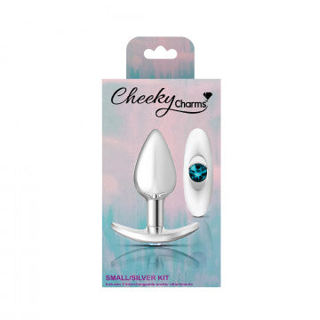 Silver Anchor Buttplug Kit - Clear Iridescent/teal