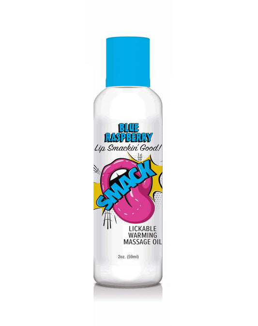 "Smack Warming and Lickable Massage Oil - Blue Raspberry 2 Oz LG-BT405"
