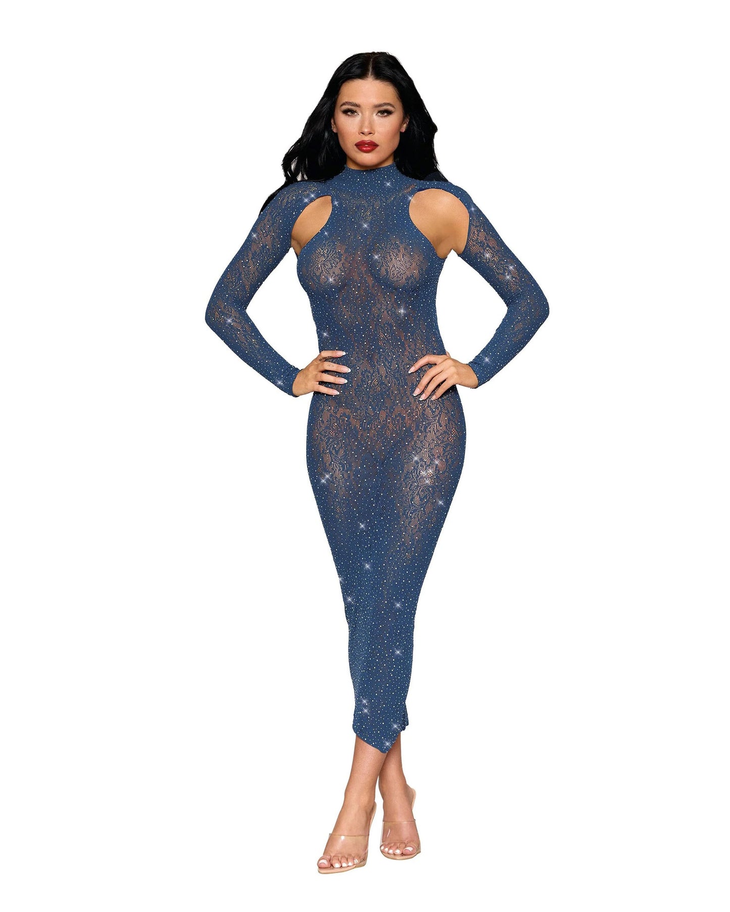 "Bodystocking Gown Dmnd - One Size - Navy DG-0512TWLGTOS"